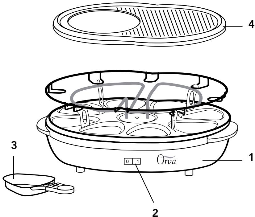 ORVA 14231-56 - Raclette - Gril - Crêpe 8 personnes - 1