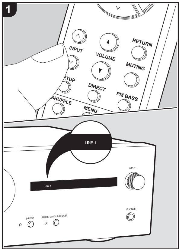ONKYO A-9110-B - Changement de l'entrée et réglage du volume - 1