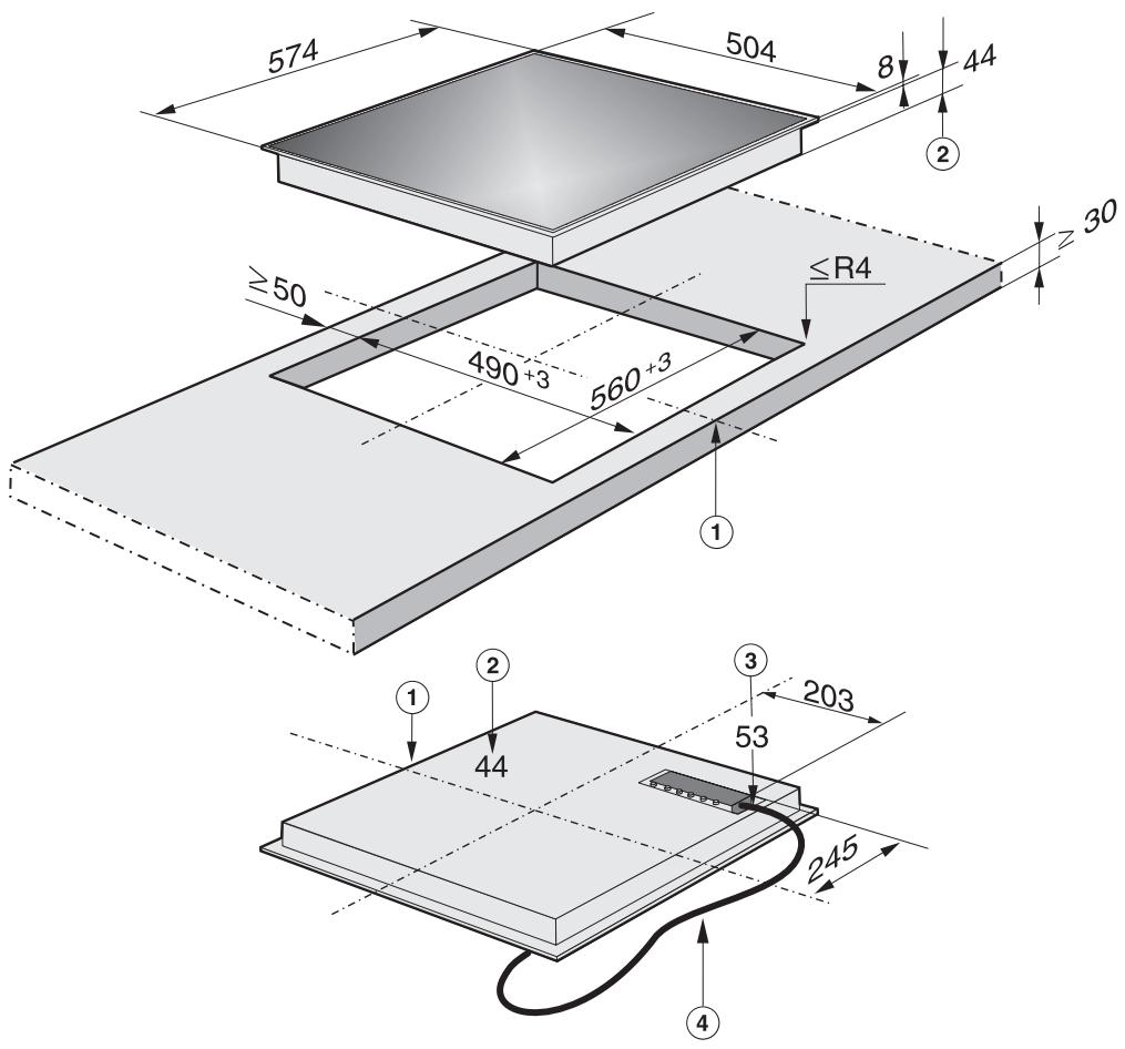 MIELE KM 5755 - Cotes d'encastrement KM 5732 - 2