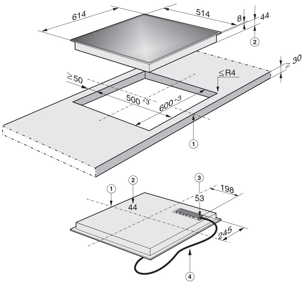 MIELE KM 5755 - Cotes d'encastrement KM 5731 - 1