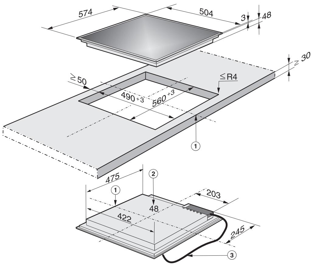 MIELE KM 5755 - Cotes d'encastrement KM 5732 - 1