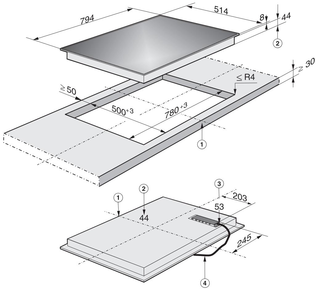 MIELE KM 5755 - Cotes d'encastrement KM 5732 - 6