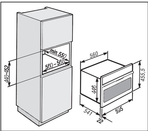 MIELE H4020BM - Cotes d'encastrement - 4