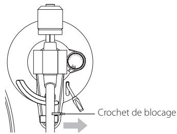 TEAC TN-400BT - Faites glisser le crochet de blocage dubras de lecture vers la droite pour le libreter. - 1