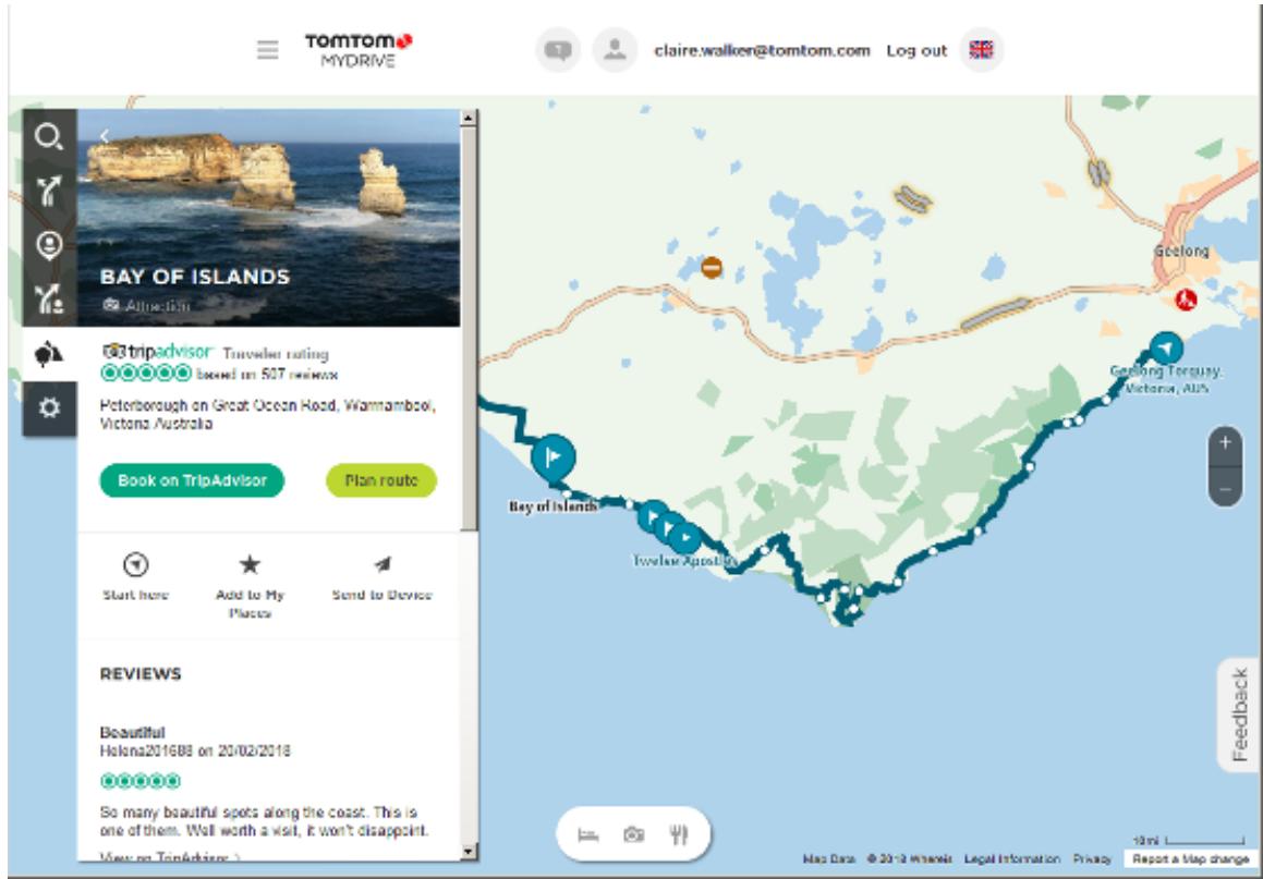TOMTOM GPSRIDER50 - Planifier un parcours vers un arrêt - 2