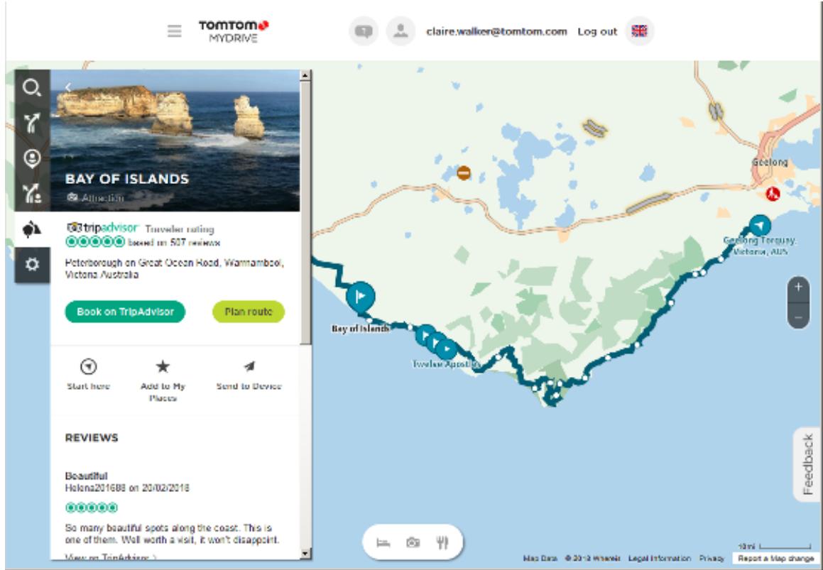 TOMTOM GPSRIDER50 - Planifier un parcours vers un arrêt - 2