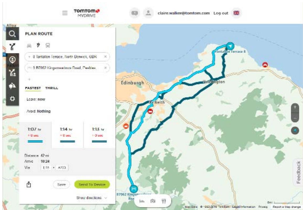 TOMTOM GPSRIDER50 - Ajouter à Mes parcours à l'aide de MyDrive - 3