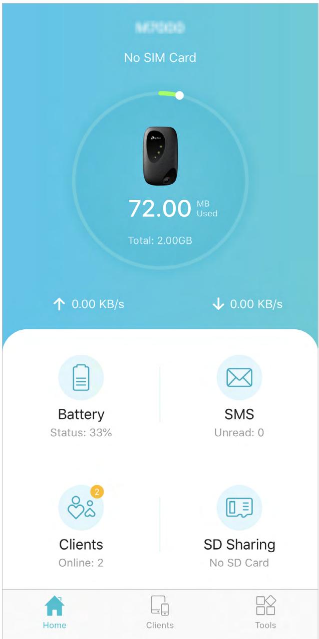 TP-LINK M7010 - Check Data Usage on the tpMiFi App - 1
