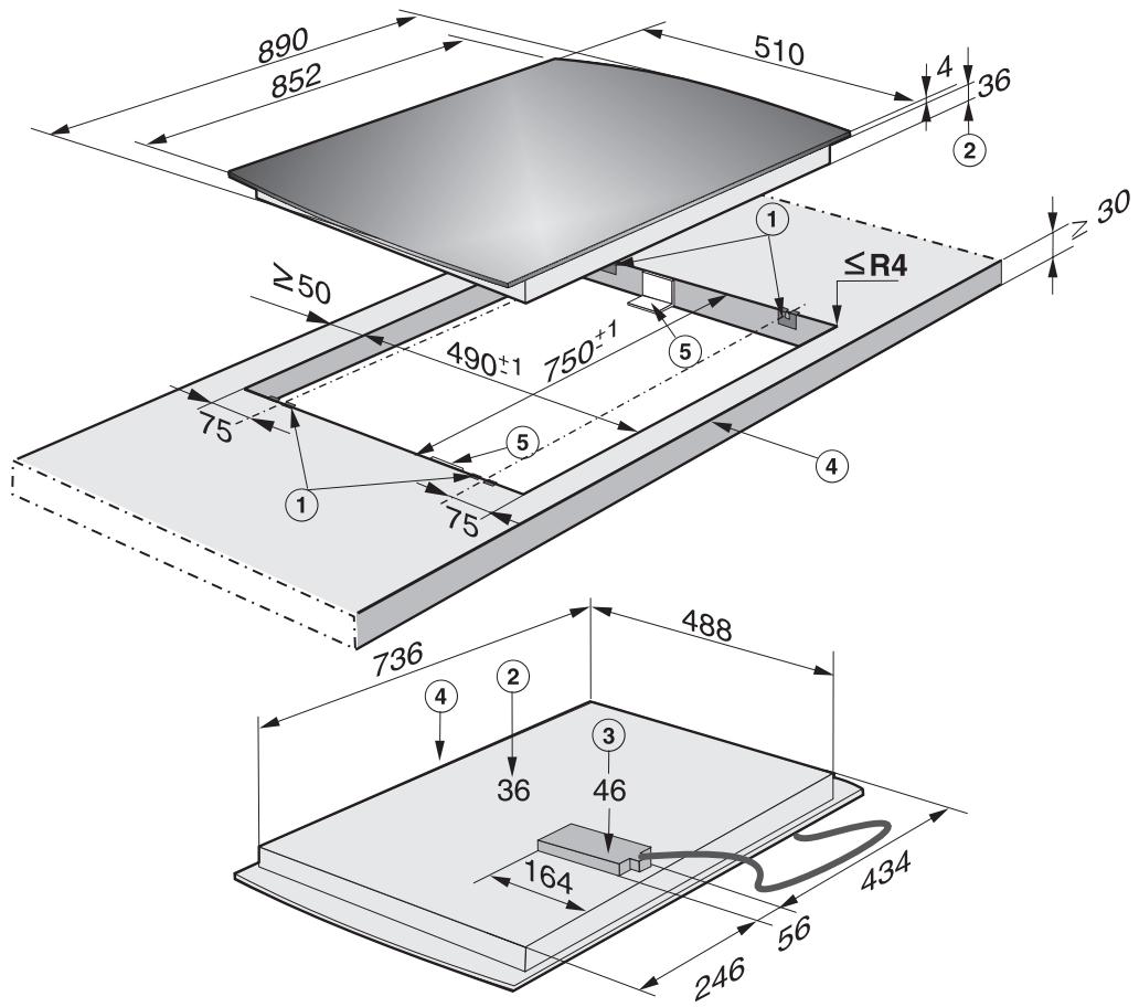MIELE KM 537 - Cotes d'encastrement KM 553 - 1