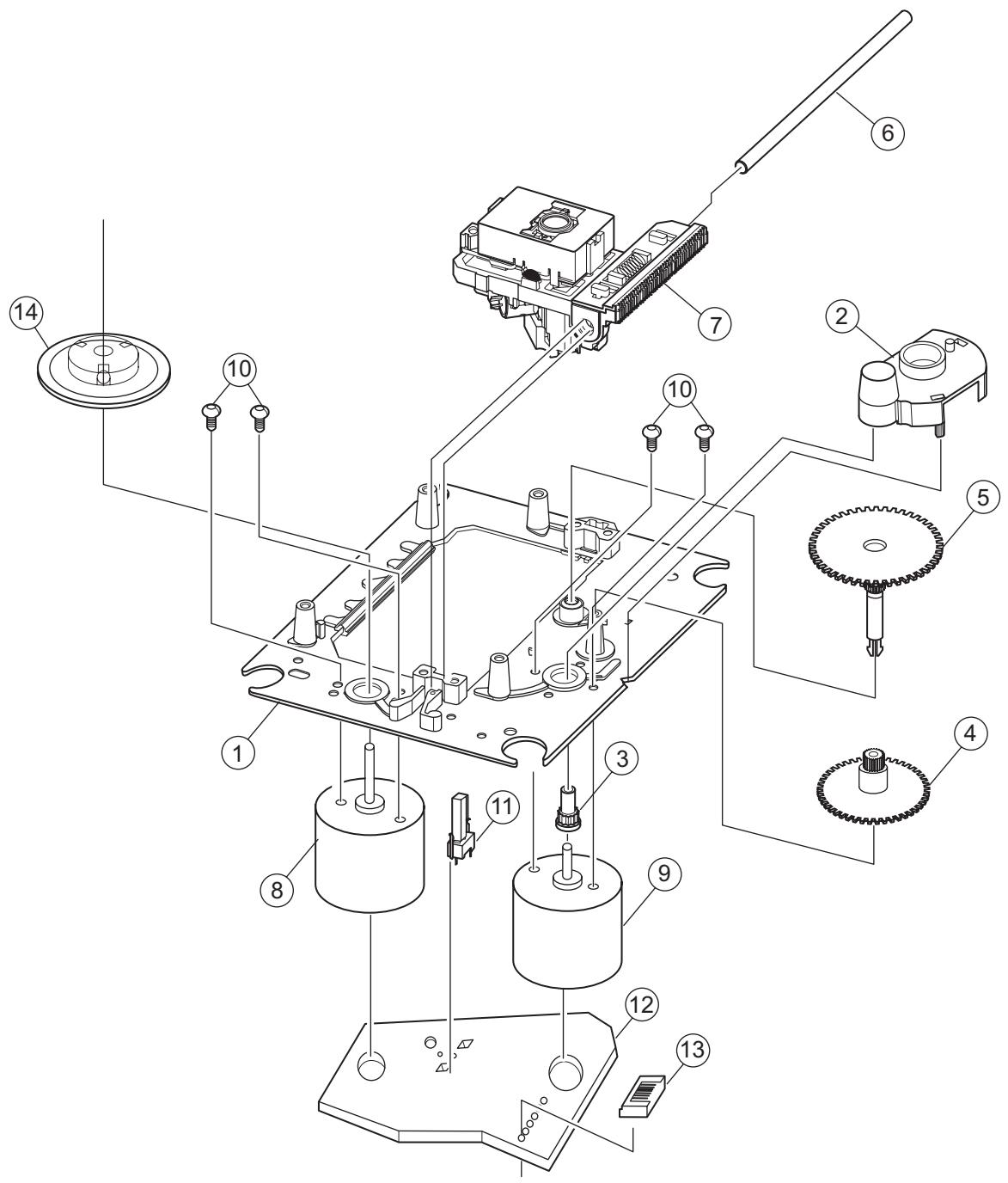 VICTOR UX-S59 - CD mechanism assembly and parts list - 1