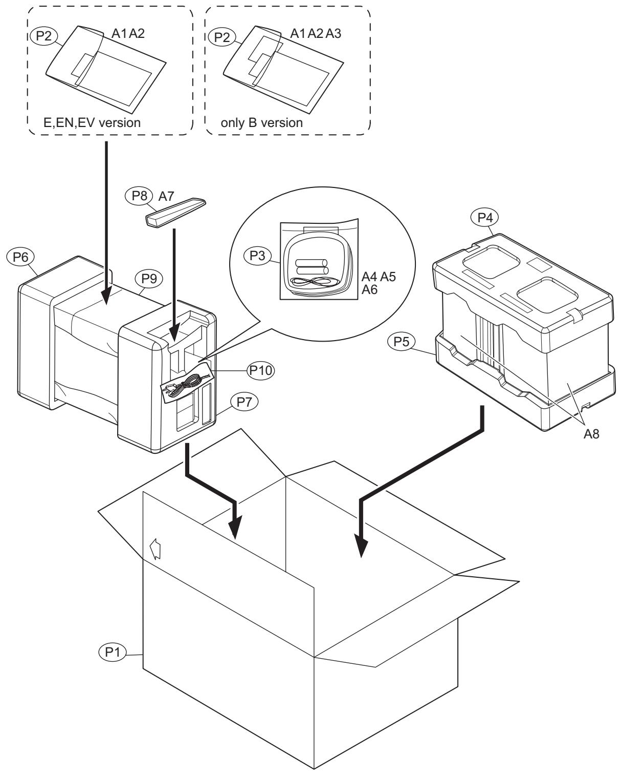 VICTOR UX-S59 - Packing materials and accessories parts list - 1