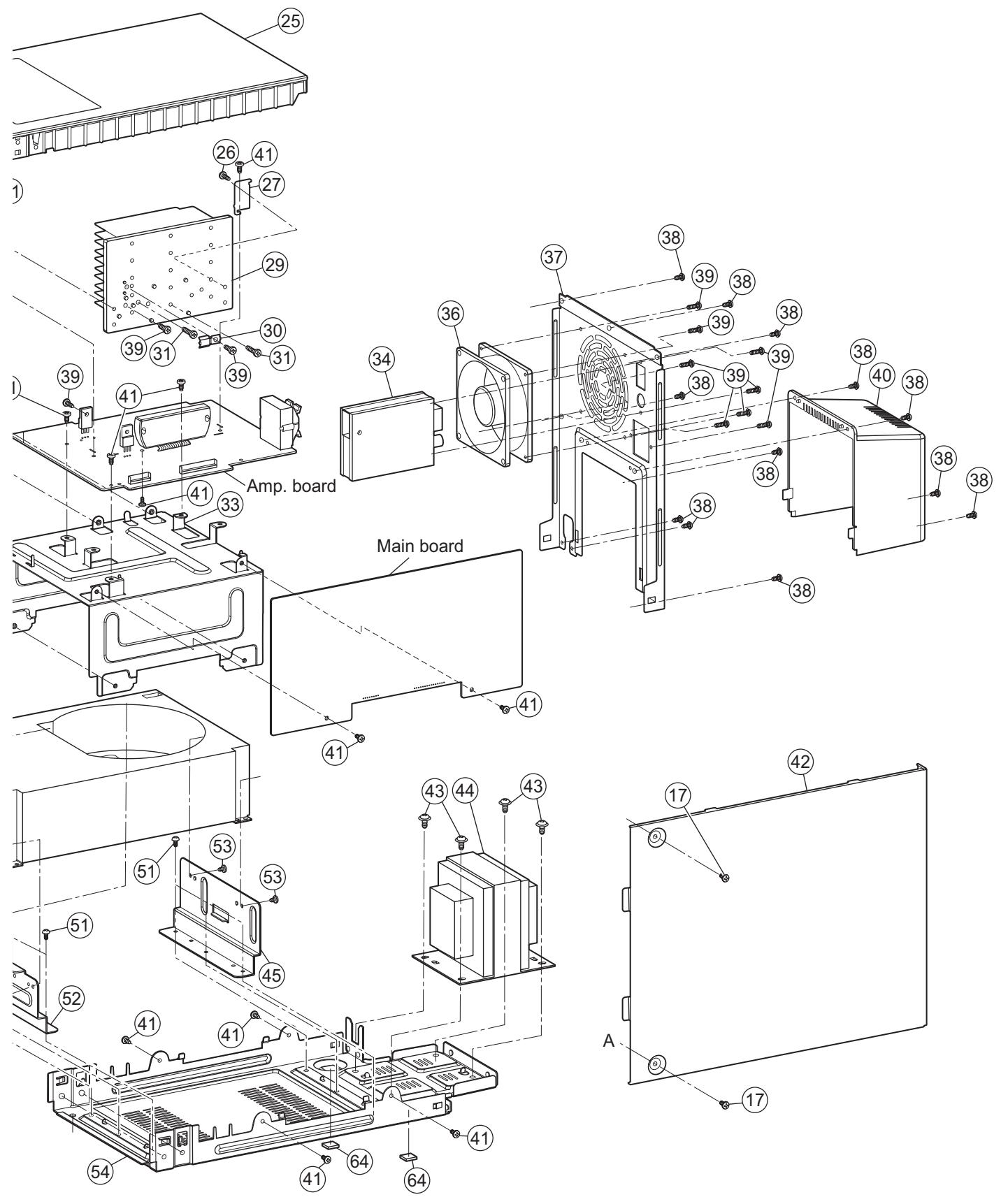 VICTOR UX-S59 - Exploded view of general assembly and parts list - 2