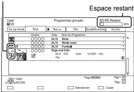 PANASONIC DMR6UBT1IEC - Changer la sélection - 1