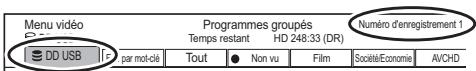 PANASONIC DMR6UBT1IEC - Pour changer l'onglet du type de programme affiché - 1