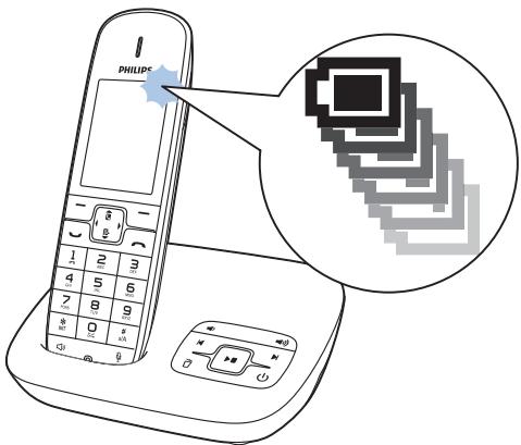 PHILIPS D6952B/12 - Vérification du niveau de charge des piles rechargeables - 1
