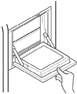 LG-GOLDSTAR GR-L20DVQAC - Ouvrir la porte du compartiment fraîcheur - 1