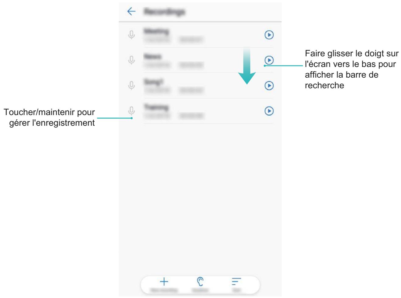 HUAWEI NC - Utiliser Enregistreur sonore pour prendre des notes audio - 1