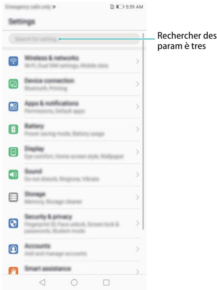 HUAWEI NC - Utiliser la fonctionnalité Paramètres intelligents pour couver un paramètre rapidement - 1