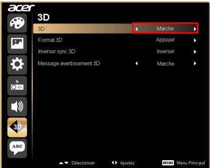 ACER P1273B - Configuration d'un environnement 3D - 1