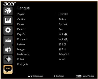ACER P1273B - Langue - 1