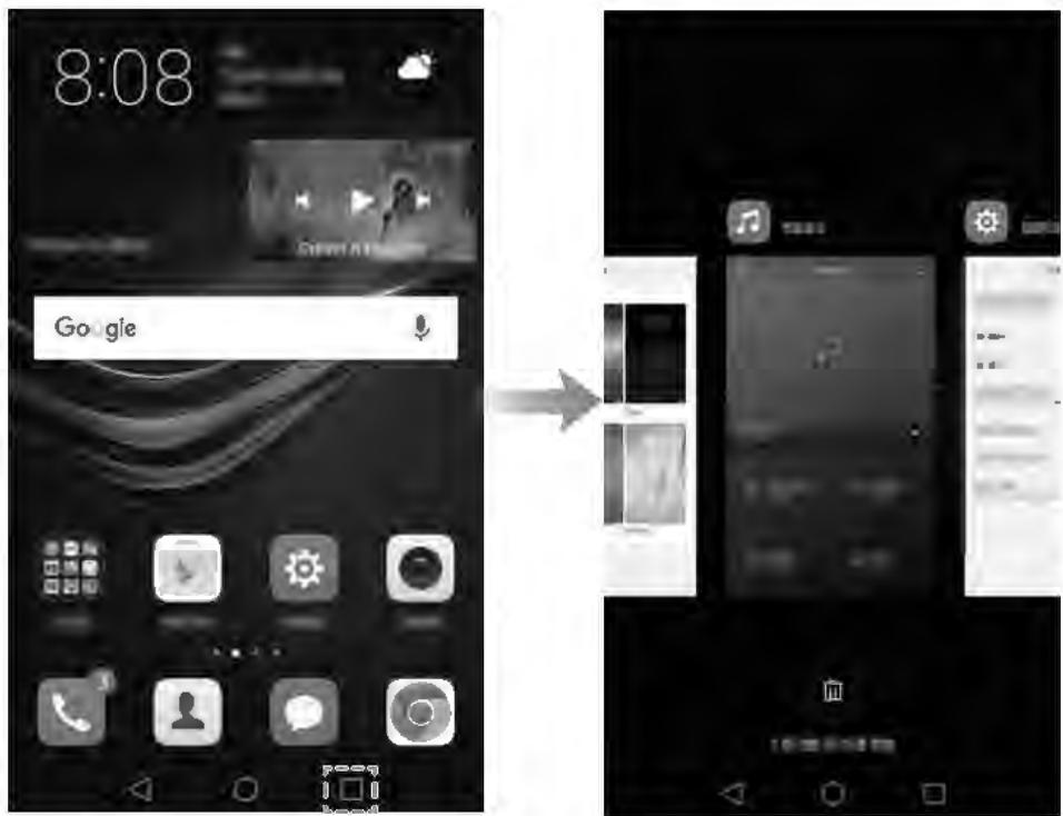 HUAWEI P9 LITE BLACK - Affichage des applications récemment utilisées - 1