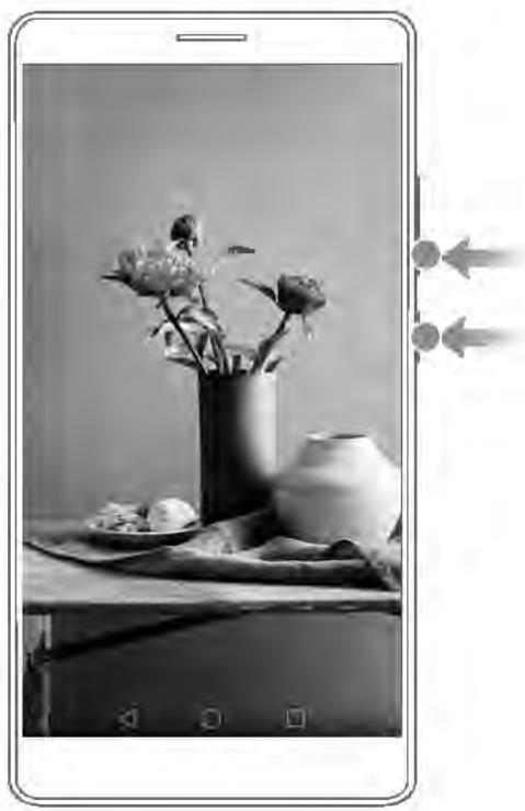 HUAWEI P9 LITE BLACK - En utilisant les boutons marche/arrêt et de réduction de volume - 1