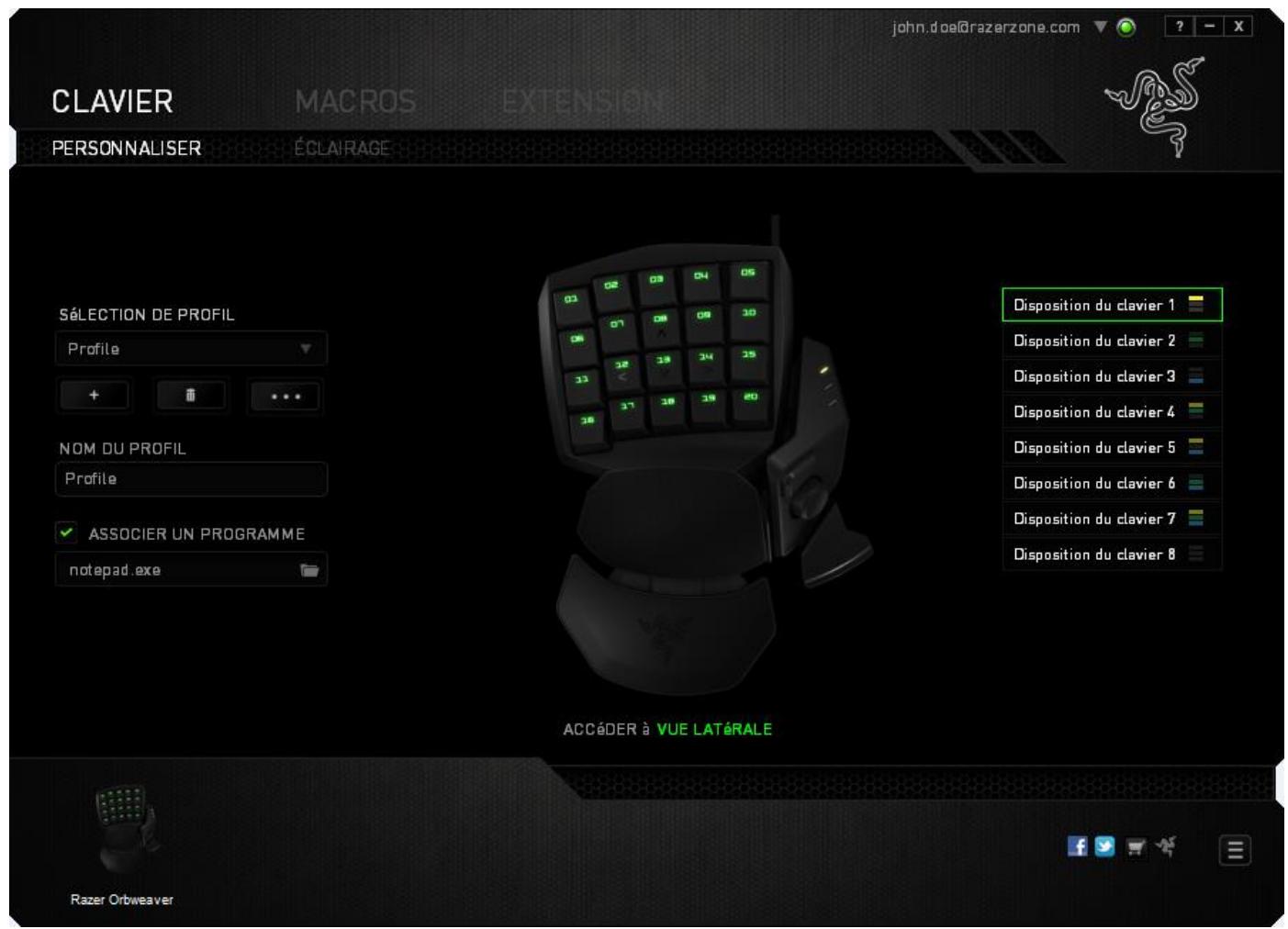RAZER ORBWEAVER 2014 - Vuede dessus - 1