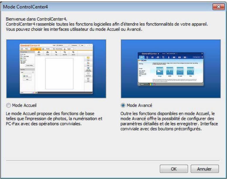 BROTHER MFC-1910DW - Sélectionnez Mode Avancé, puis cliquez sur OK. - 1