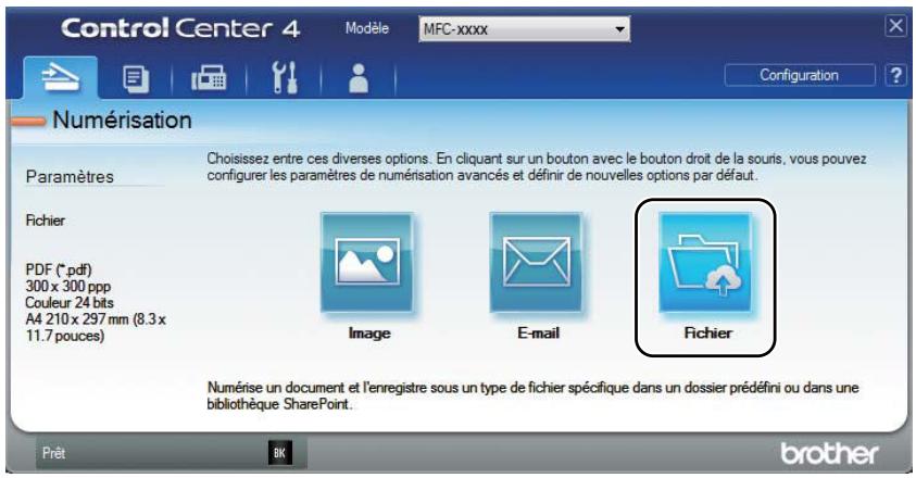 BROTHER MFC-1910DW - Cliquez sur Fichier sous l'onglet Numérisation. - 1