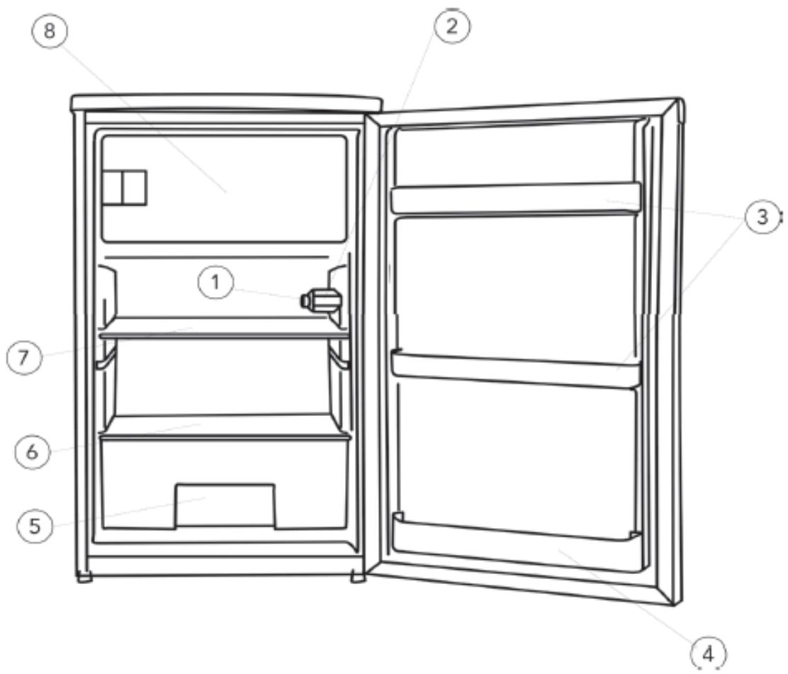 FRIGELUX REFRIGERATEURTOP155XA++ - DESCRIPTION DE L'APPAREIL - 1