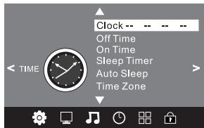 BRANDT B2614HD - MENU de réglage de l'horloge - 1