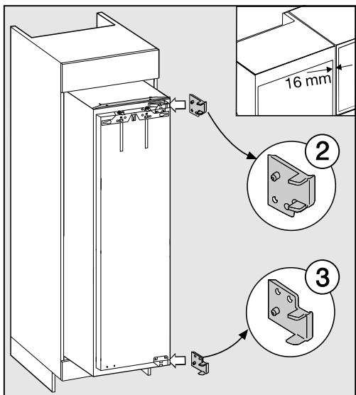 MIELE FN3402 - Uniquement pour les parois de meuble de 16 mm d'épaisseur : - 1