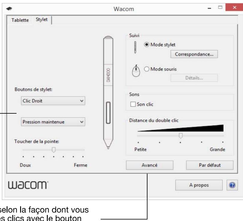 WACOM ONE BY WCM MEDIUM - RéGLAGE DES FONCTIONS DES BOUTONS DU STYLET - 2