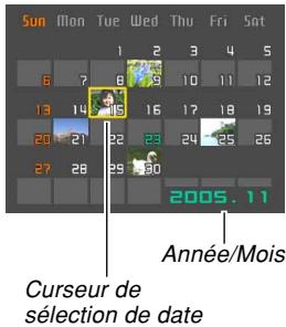 CASIO EXILIUM EX-S 500G - Affichage de I'ecran de calendrier - 1