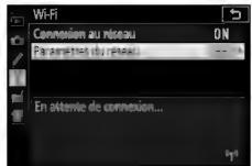NIKON D5500+AF-P 18-55 - Sélectionnez Paramètres du réseau > Saisie du code PIN WPS. - 1