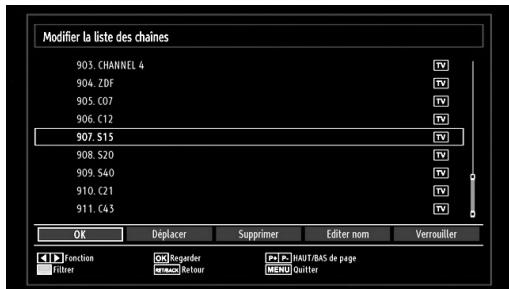 BRANDT B2211 LED FHD - Fonctionnement de la liste des chaînes - 1