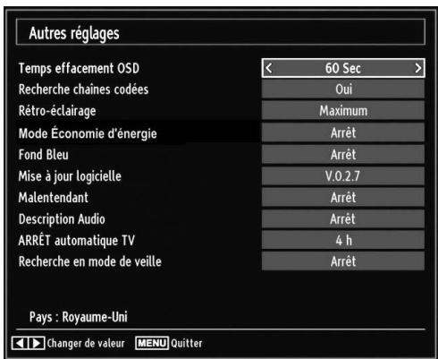 BRANDT B2211 LED FHD - Configuration des autres réglages - 1
