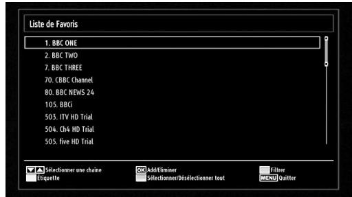 BRANDT B2211 LED FHD - Gestion des chaînes : Favoris - 1
