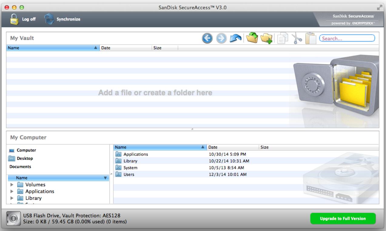 SANDISK OTG LiGH iXPAND 16GB - Accédez aux fichiers verrouillés ou verrouillez d'autres fichiers à l'aide de l'interface ci-dessous. - 1