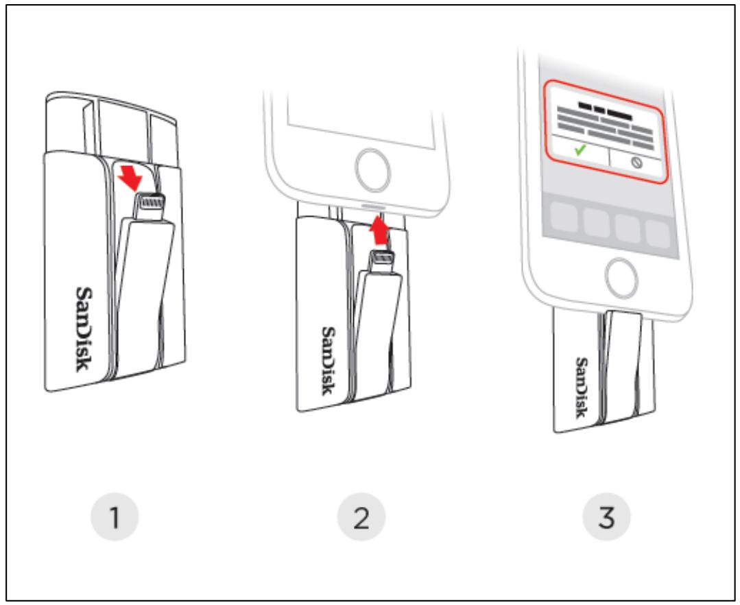 SANDISK OTG LiGH iXPAND 16GB - Connexion physique - 2