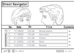 PANASONIC SC-HT 545 WEG - Appuyez sur [DIRECT NAVIGATOR]. - 1