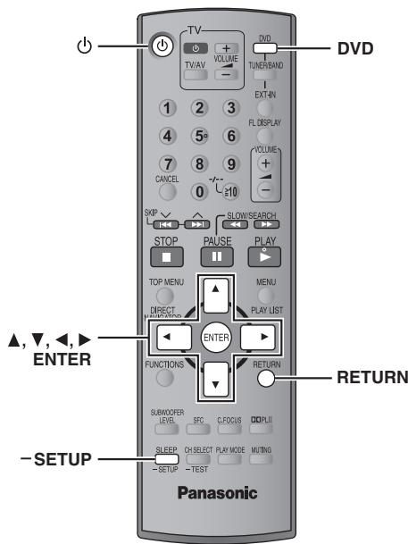 PANASONIC SC-HT 545 WEG - Exécution de QUICK SETUP (INSTALLATION RAPIDE) - 1