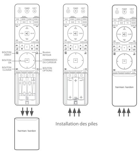 HARMAN KARDON BDS880/230-B2 - Installation des piles - 1