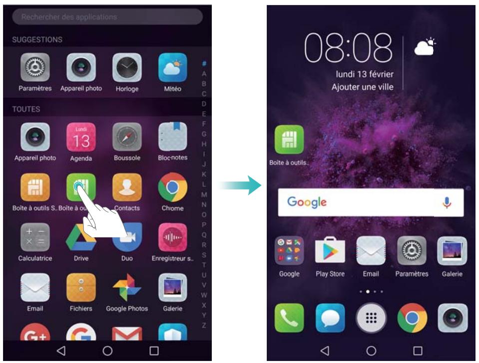 HONOR 8PRONOIR - Ajouter des raccourcis d'application à l'écran d'accueil - 1
