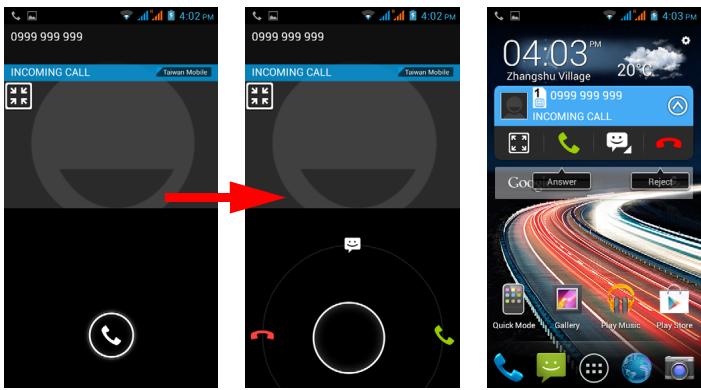 ACER LIQUID Z5 DUO BLANC - Répondre à ou refuser un appel - 1