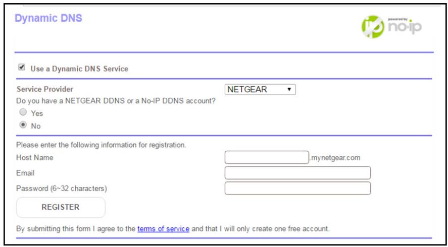 NETGEAR RBR50-100PES - To set up Dynamic DNS if you already created an account: - 1