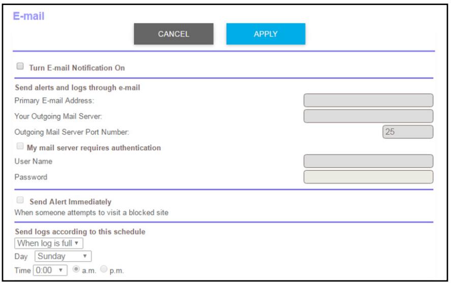 NETGEAR RBR50-100PES - Select ADVANCED > Security > E-mail. - 1