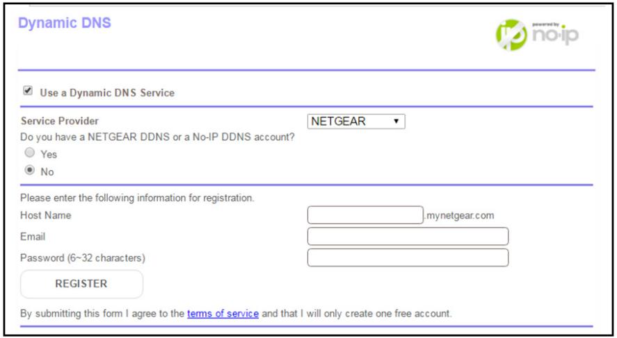 NETGEAR RBR50-100PES - To set up Dynamic DNS and register for a free NETGEAR account: - 1