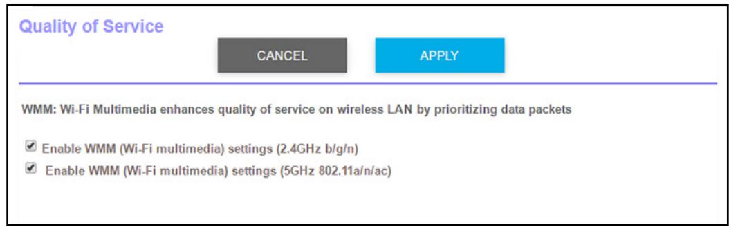 NETGEAR RBR50-100PES - To disable WMM QoS: - 1