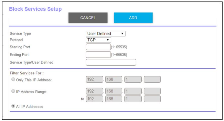 NETGEAR RBR50-100PES - To block services: - 1